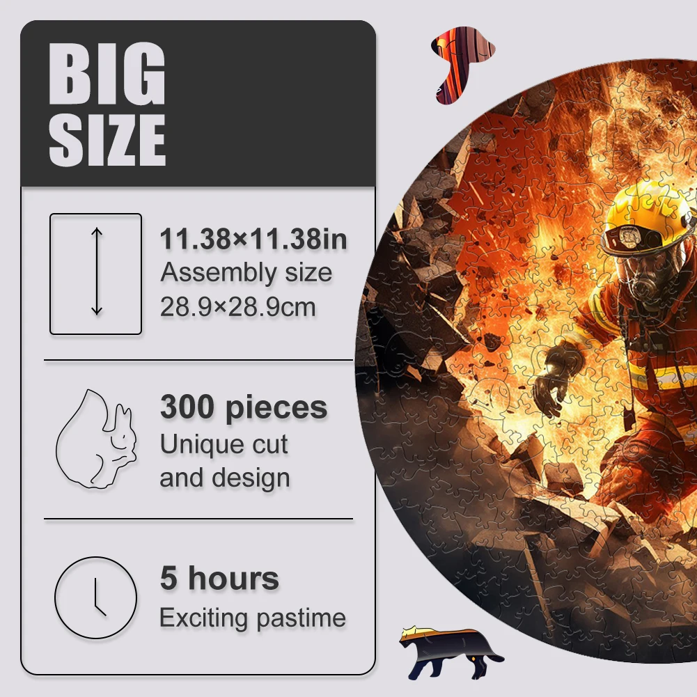 حزمة صناديق رجال الاطفاء البطولية ، لغز خشبي إبداعي ، ألعاب لوحية ، ألعاب سرية لرجال الاطفاء ، صندوق هوايات