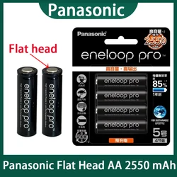 Panasonic-pro cabeça plana bateria original, pré-carregada, recarregável, aa, 2550mAh, 1.2v, ni-mh, câmera, lanterna, brinquedo