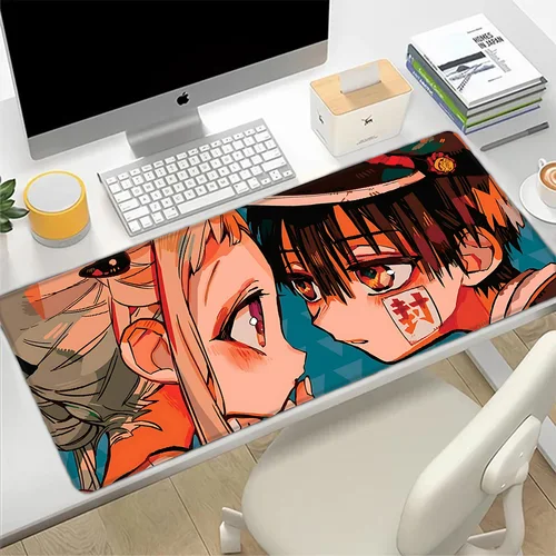 Imagen 2 del producto Hanako-kun alfombrilla de ratón con borde de bloqueo, alfombrilla de ratón antideslizante con impresión HD para jugadores de ordenador, teclado y PC de escritorio, XXL90x40cm