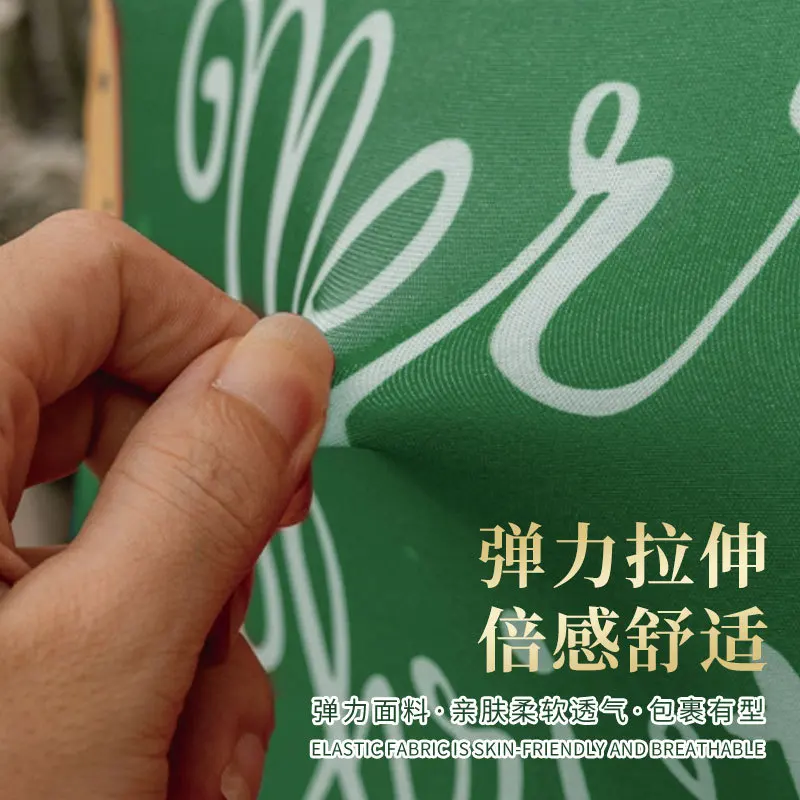 2026 غطاء كرسي عيد الميلاد حزمة كاملة قابلة للتطبيق الديكور كرسي مرن يغطي ارتفاع الظهر غطاء كرسي الطعام جو M038 #2