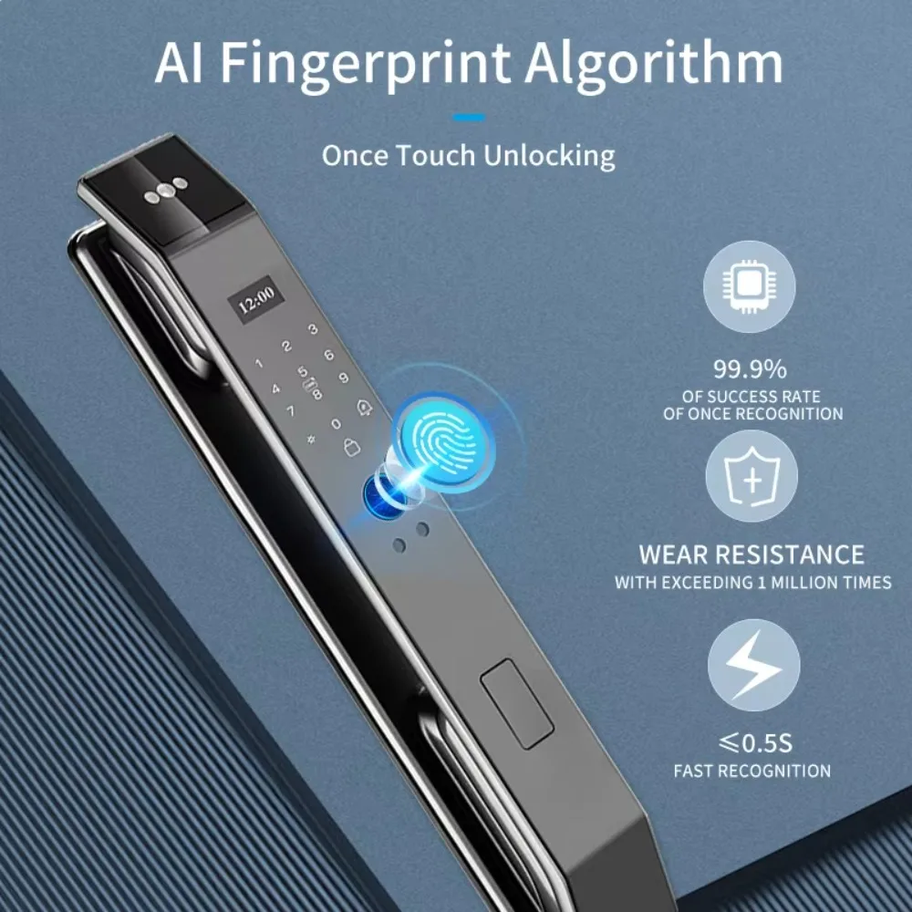 Wifi Tuya APP Face Recognition Smart Door Lock With Camera Video Call Voice Intercom Digital Door Lock Automatic Door Lock