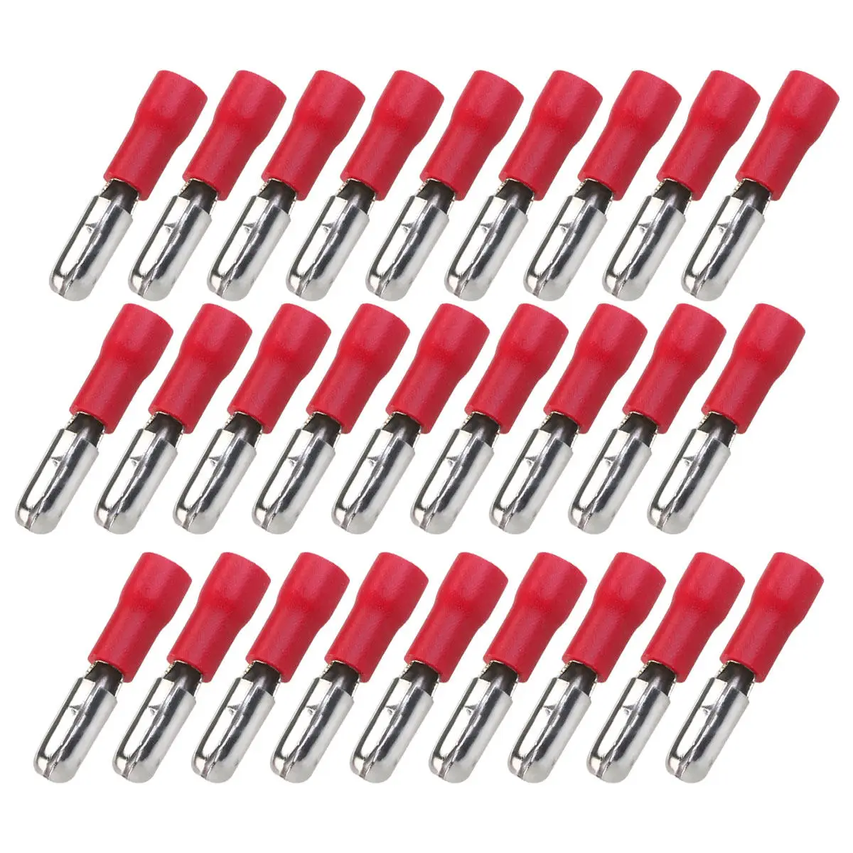 100Pcs Premium Cold Press Bullet Connectors Terminals Kit Insulated Quick Splice Electrical Wiring for Automotive Boat