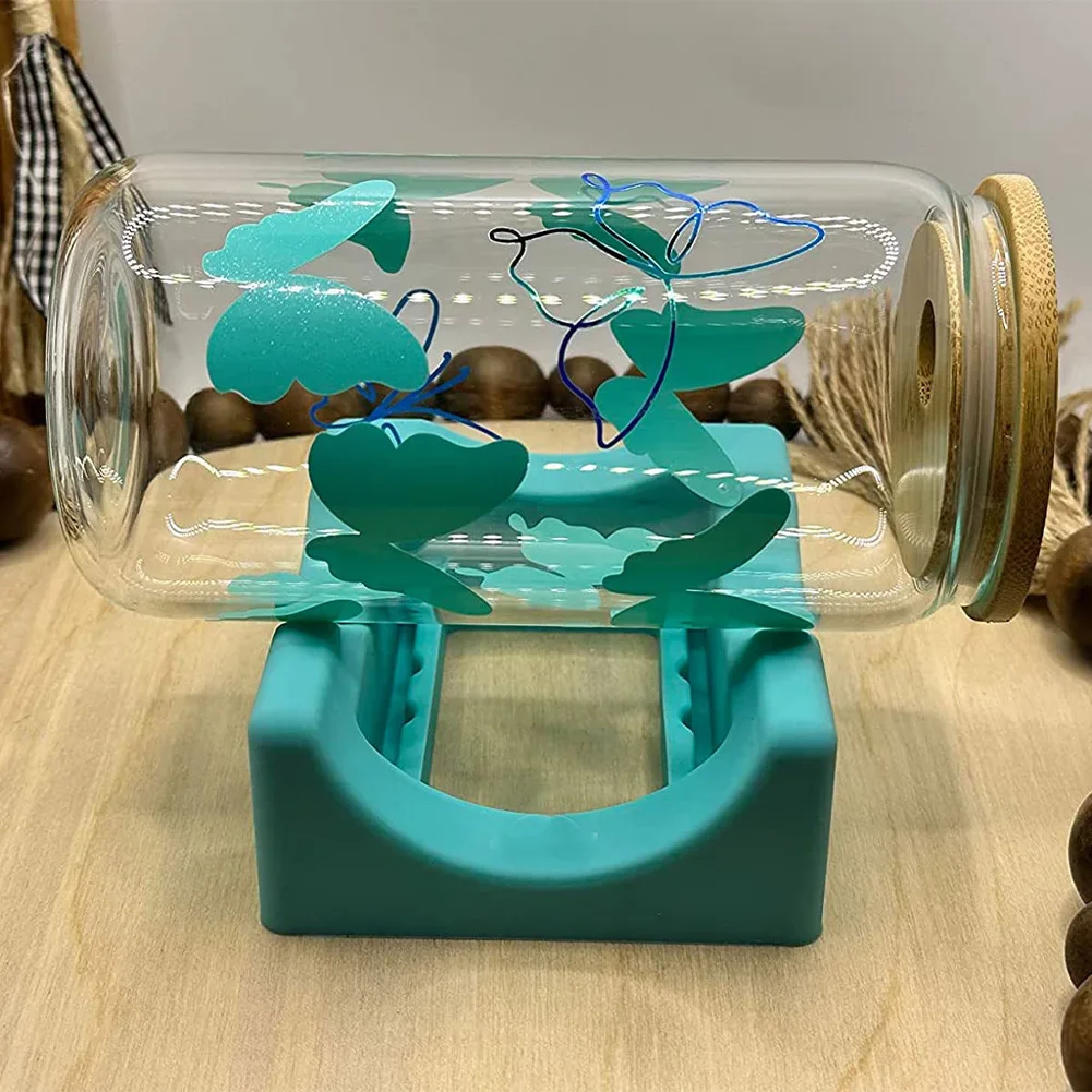 مجموعة حامل أكواب السيليكون، فتحة مدمجة مع ممسحة حافة اللباد لصياغة الشارات على زجاجات الأكواب #2