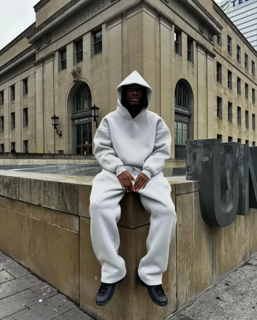 

Saint xander Hoodie Set Casual Loose Straight Hip Hop Casual Color Sweatirt Jaet for Teens Autumn Long Sve