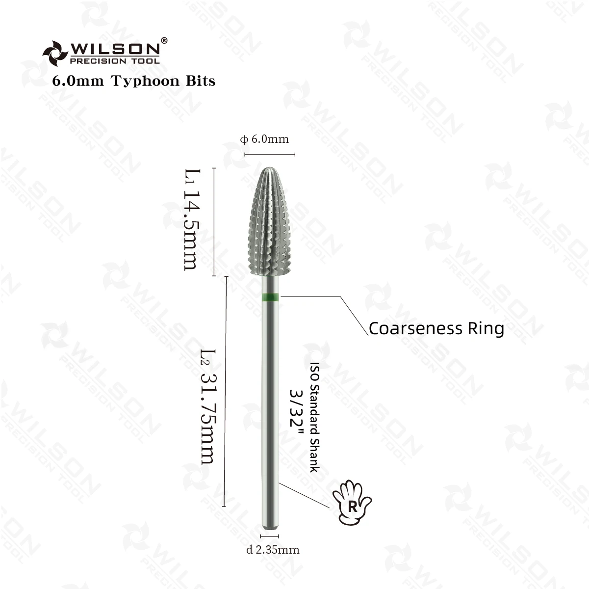 WILSON Typhoon Bit Nail Drill Bits Remove gel carbide Manicure Tools Hot sale wilson nail drill bits