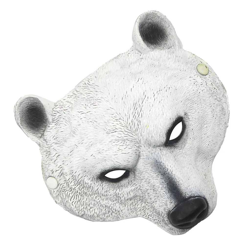 

Comfortable PU Polar Bear Mask Realistic Halloween Masquerade Cosplay Adult Animal Face Mask Party Decor Accessory
