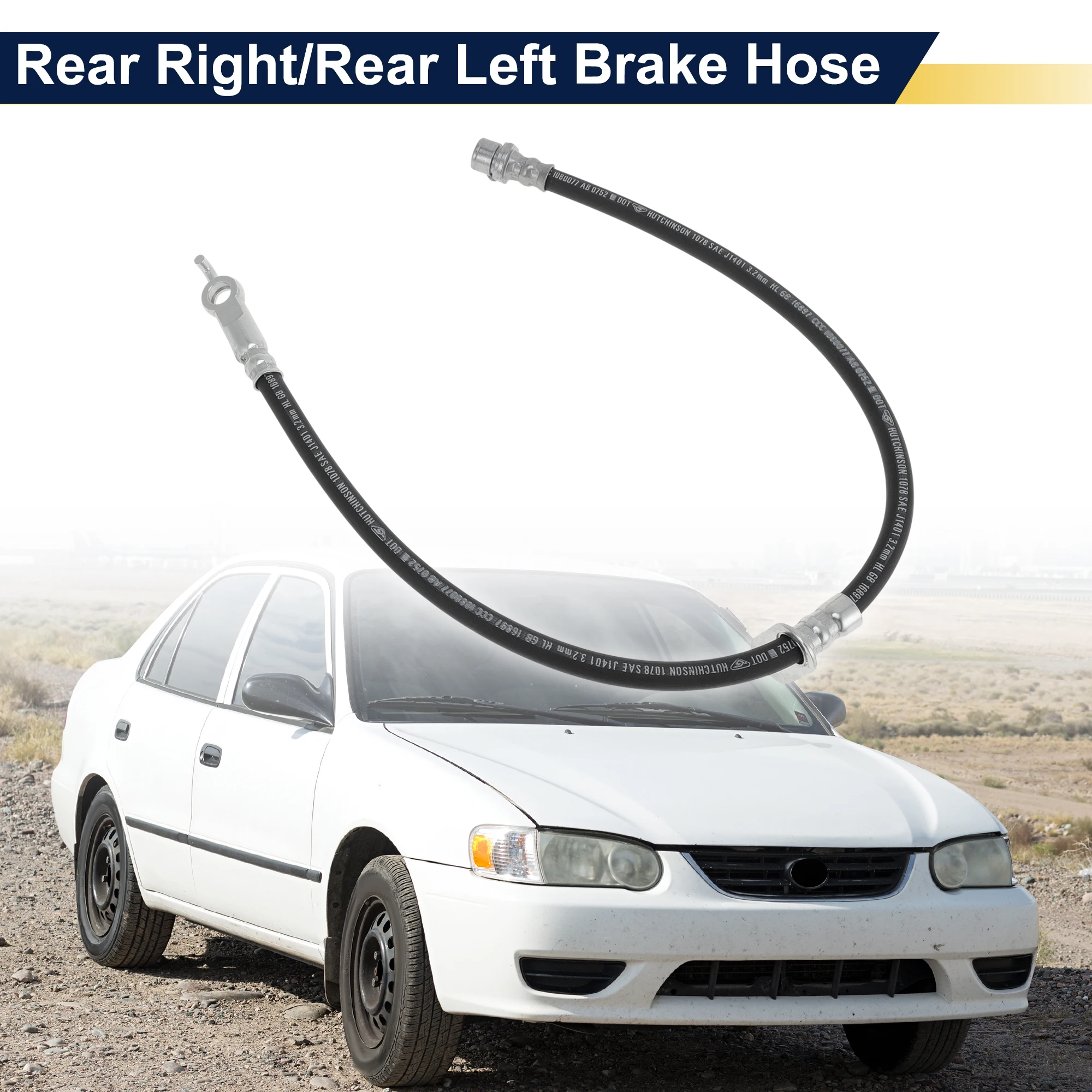 

UXCELL Rear Brake Hose for Toyota Corolla 07-16 Brake Hydraulic Hose No.90947C2021