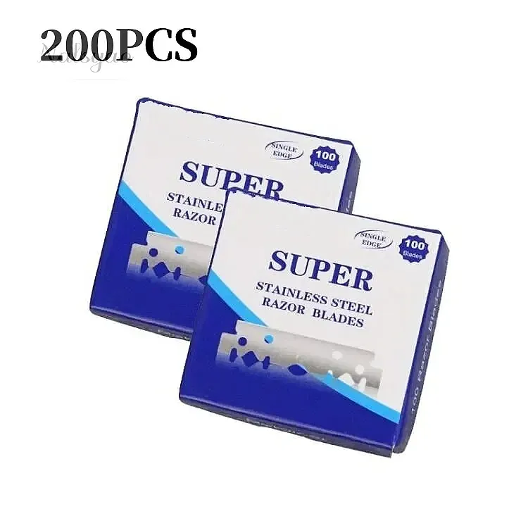 Barber Shaving Tools 10/100PCS Single-Sided Stainless Steel Blades for Men Manual Shaver Replacement