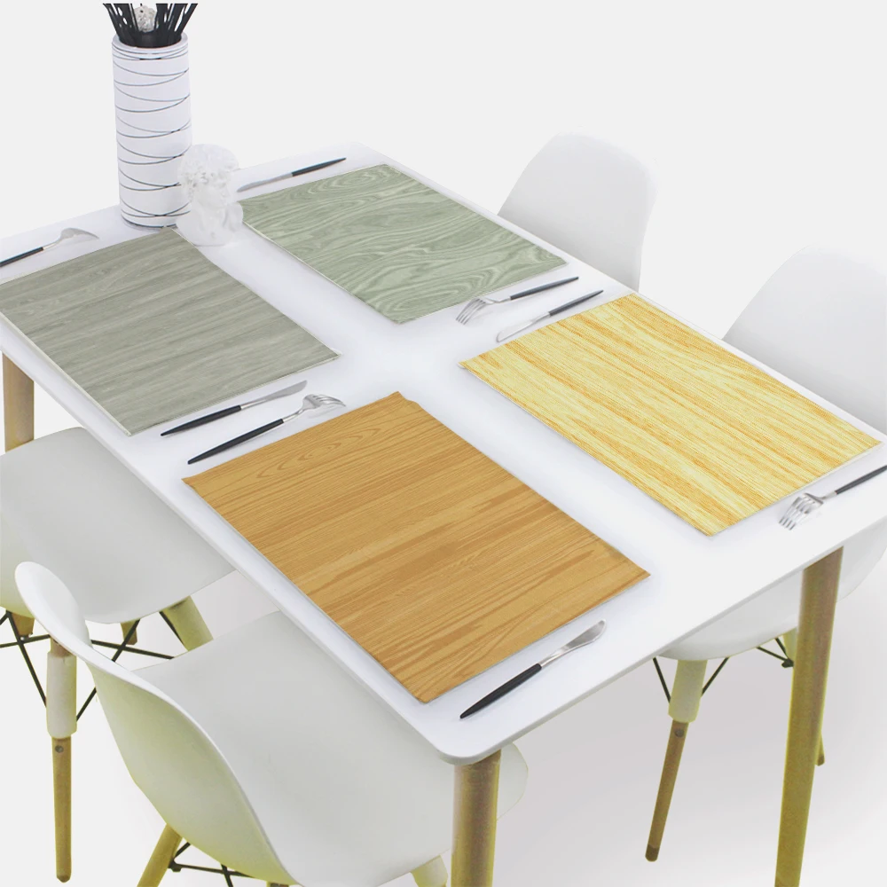45 * 32Cm Patterned Wooden Floor Texture Cup Coasters Individual Placemats Mats