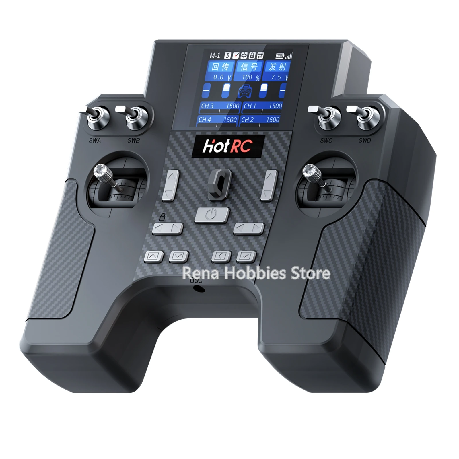 HotRC HT-8A 8CH 2.4Ghz FHSS Remote Control Transmitter with F-08A Receiver Color Screen For RC Car Boat Helicopter Plane Upgrade