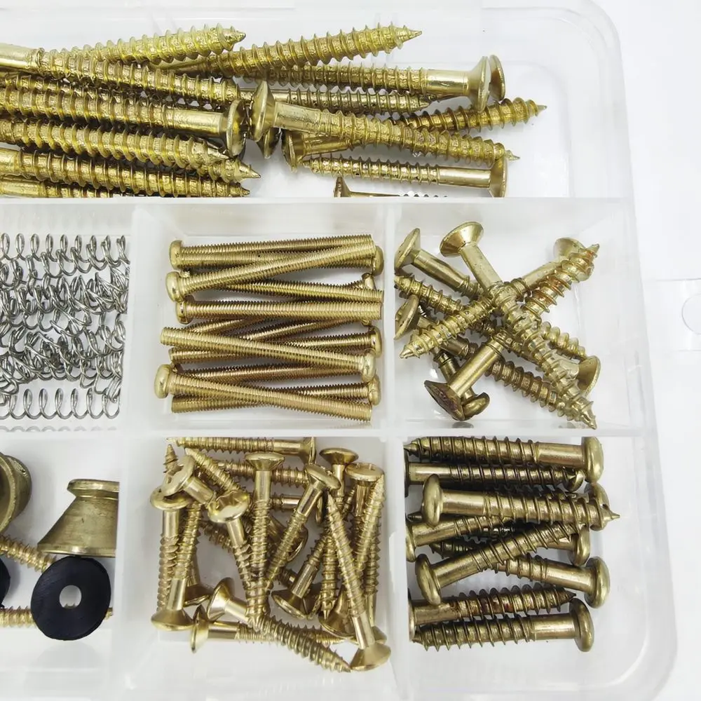 Guitar Accessory Hardware Kit Screw Set Strap Buttons For Bass Acoustic Electric Instrument Maintenance Tool Box