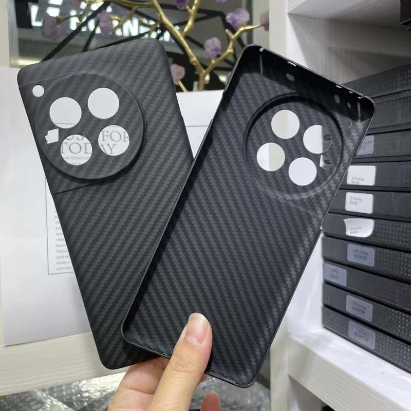 JIT Case for 1+ Oneplus 12 Ultrathin Real Carbon Fiber Aramid Anti-explosion Cell Mobile Phone Protective Cover Protection Shell
