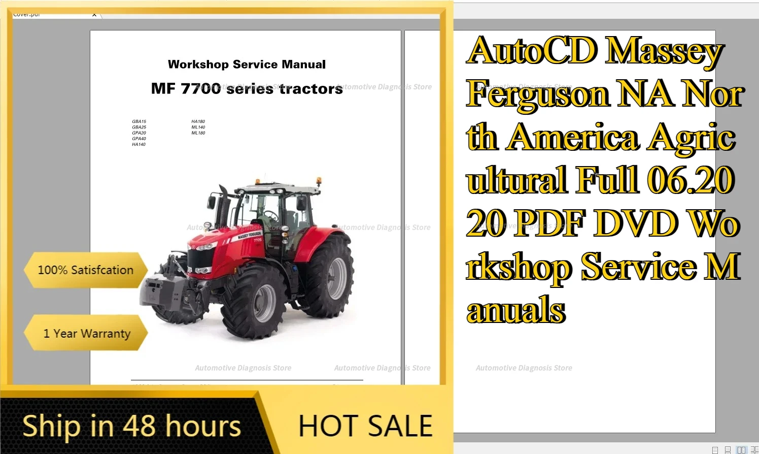  Massey Ferguson NA North America Agricultural Full 06.2020 PDF DVD Workshop Service Manuals