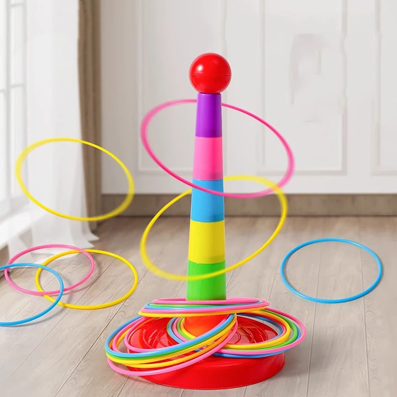 

Children Throw Circle Game Ferrule Stacked Toys Fun Indoor Outdoor Parent-Child Interactive Circle Layers Early Education Gift