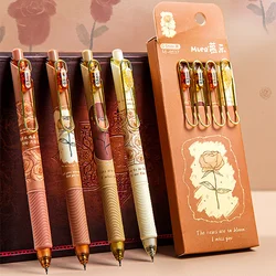 Stylo à bille rétractable Rose et Poetry ST Nib, stylo gel, pointe 0.5mm, encre noire, accessoires de bureau, fournitures de papeterie scolaire