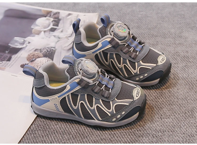 Kinder Freizeitschuhe Atmungsaktive Mesh-Laufschuhe mit Drehverschluss 2026 Brandneue Jungen Mädchen Sportschuhe Rutschfest – Detail 5