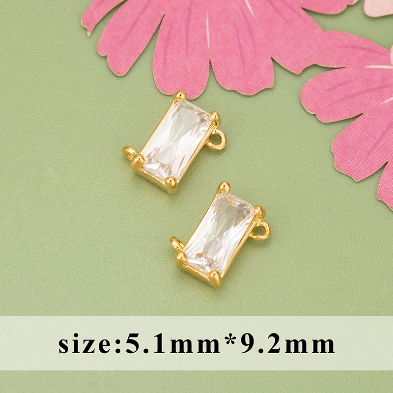 assoonas MF57, Schmuckzubehör, 18k vergoldet, Kupfer, nickelfrei, Zirkon, handgefertigt, Anhänger, DIY-Anhänger, Schmuckherstellung, 6 Stück/Lot – Detail 5