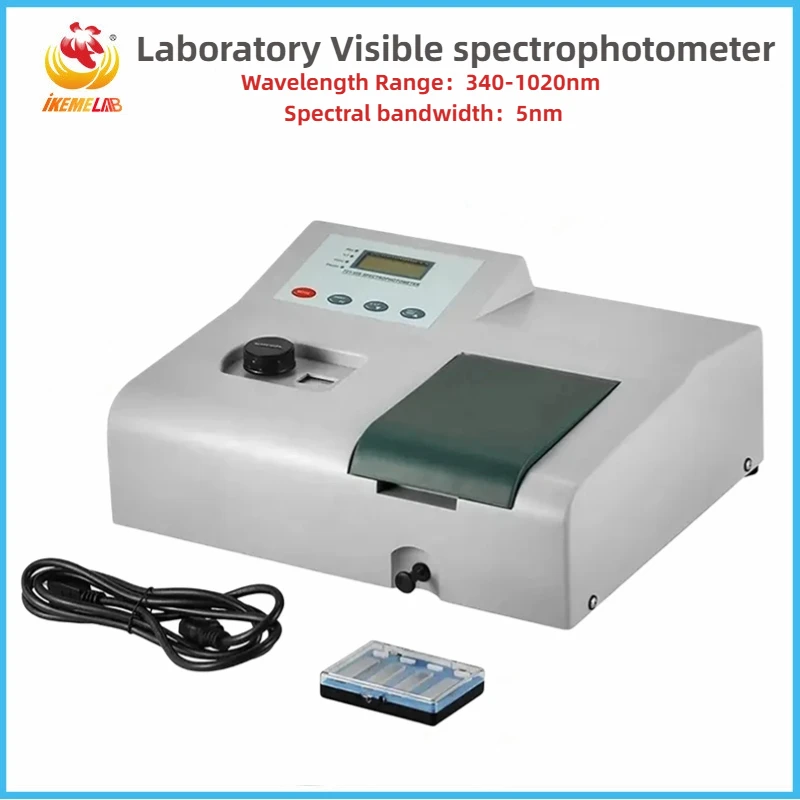 

IKEME Laboratory Spectrophotometer 340-1020nm Double Beam Visible Sewage Detection Spectrophotometer With Quartz Cell 721