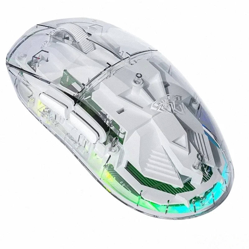 SC660 6D 10000 ديسيبل متوحد الخواص RGB ضوء الخلفية قابلة للشحن جودة ماوس الألعاب الشفاف ثلاثي الوضع اللاسلكية والسلكية الخلفية الخفيفة #6
