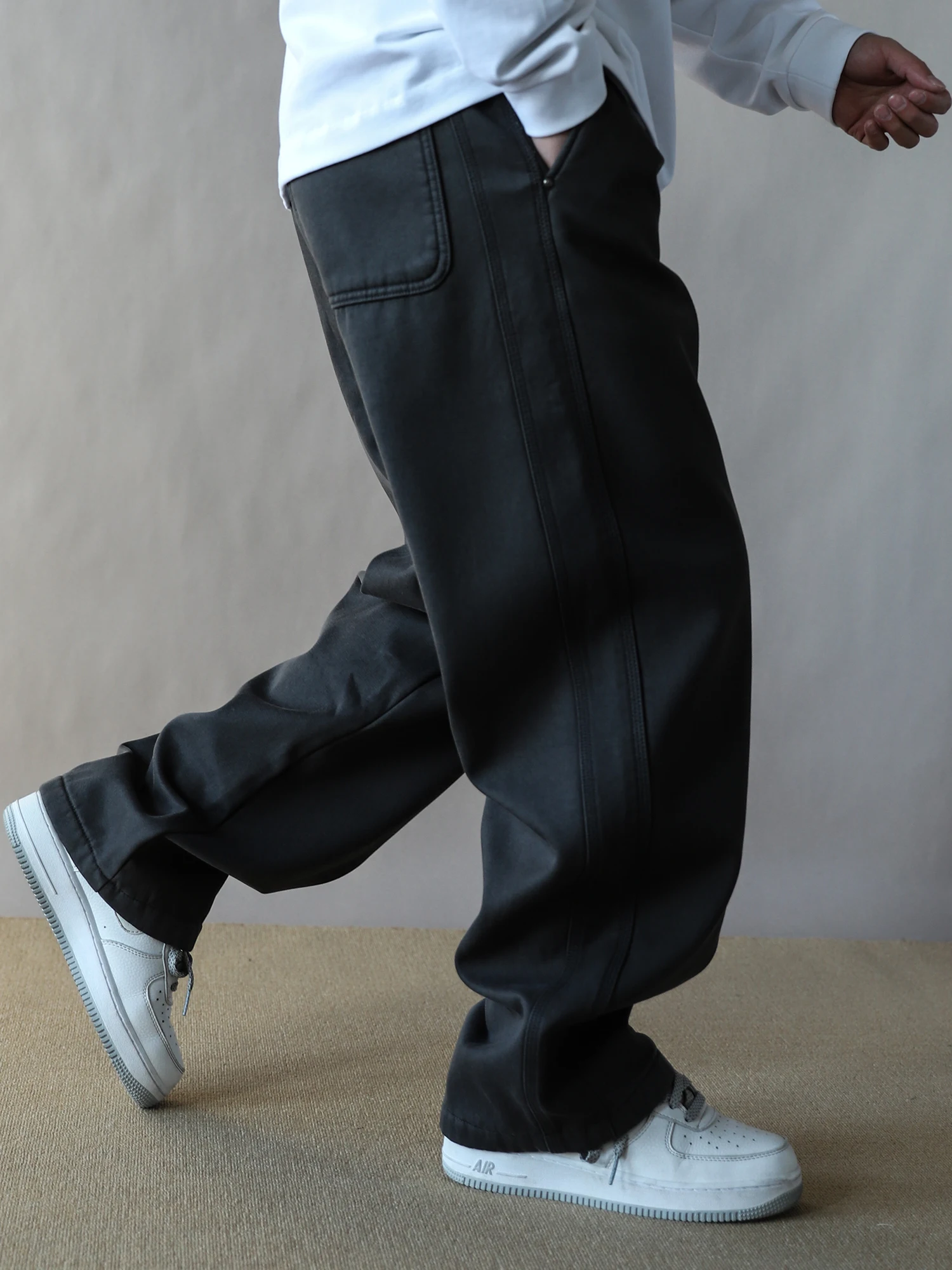 

Olivella Fce Lined Thi Workwear Sle Loose Straight Leg Long Pants Men's Deep ey Versatile Casual Trousers 2026 Work ...