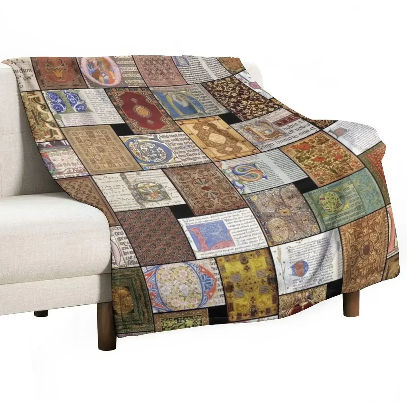 Illuminated Manuscript Throw Blanket Fashion Sofas Multi-Purpose Sofas Blankets