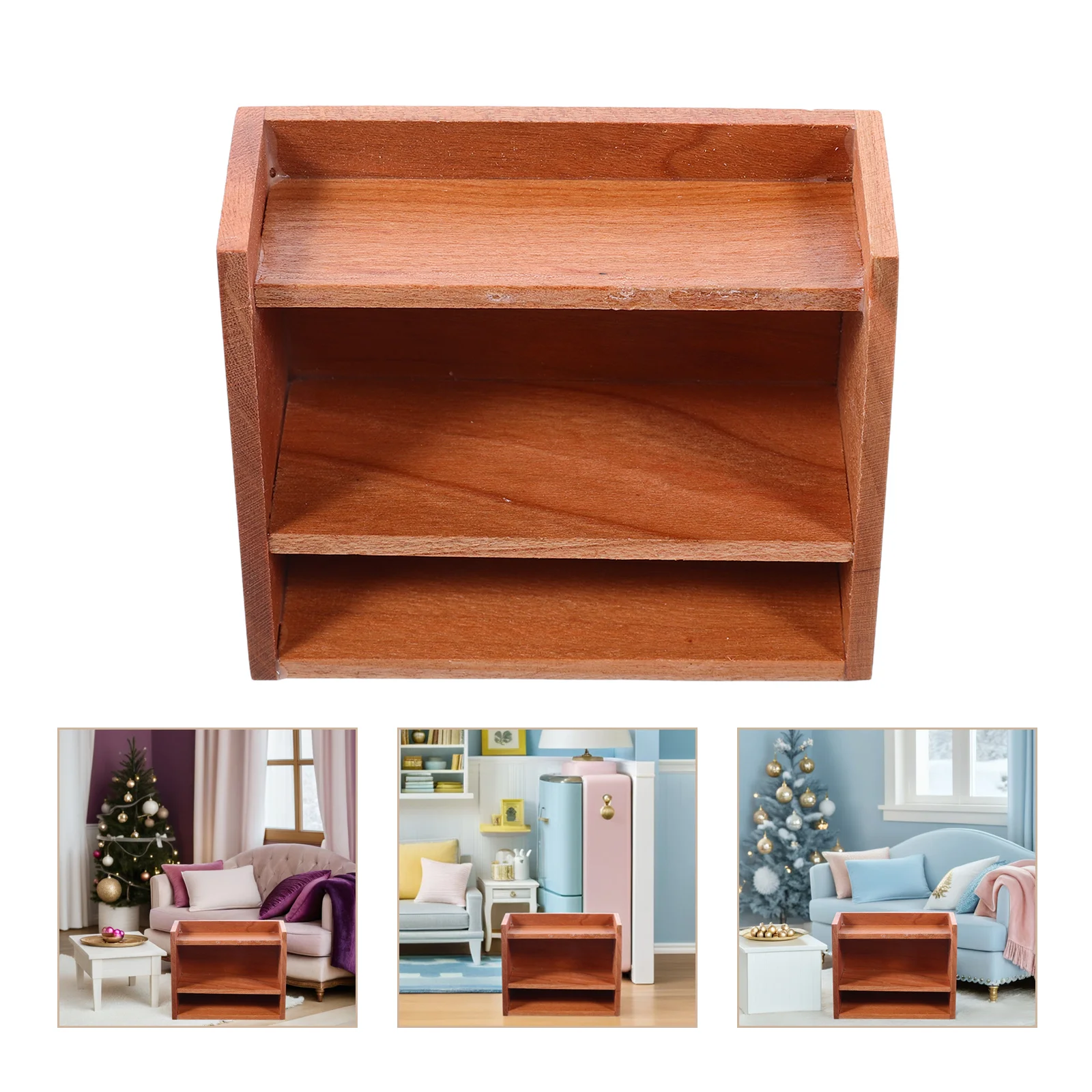 

1 шт. 3-слойная миниатюрная деревянная полка, книжный шкаф для кукольного домика, масштаб 1:12, стеллаж для мини-дома, растений, книг, ремесел, хранения