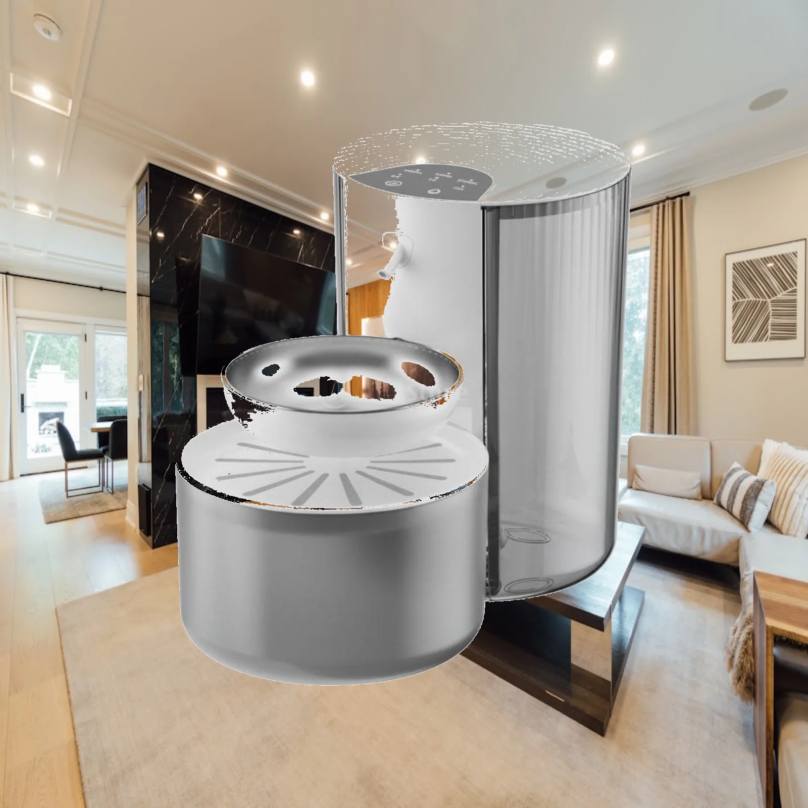 Automatic Cat Water bowl Separator Dispenser USB-Powered 3L Cat Water Dispenser double Tank Design for Cats