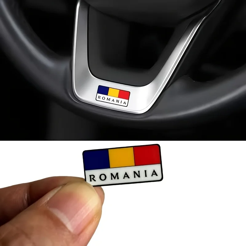 Adesivos para carro, 2 peças, estilo bandeira da romênia, emblema automotivo, decalques, acessórios para todos os carros, capacetes de motocicleta, ve