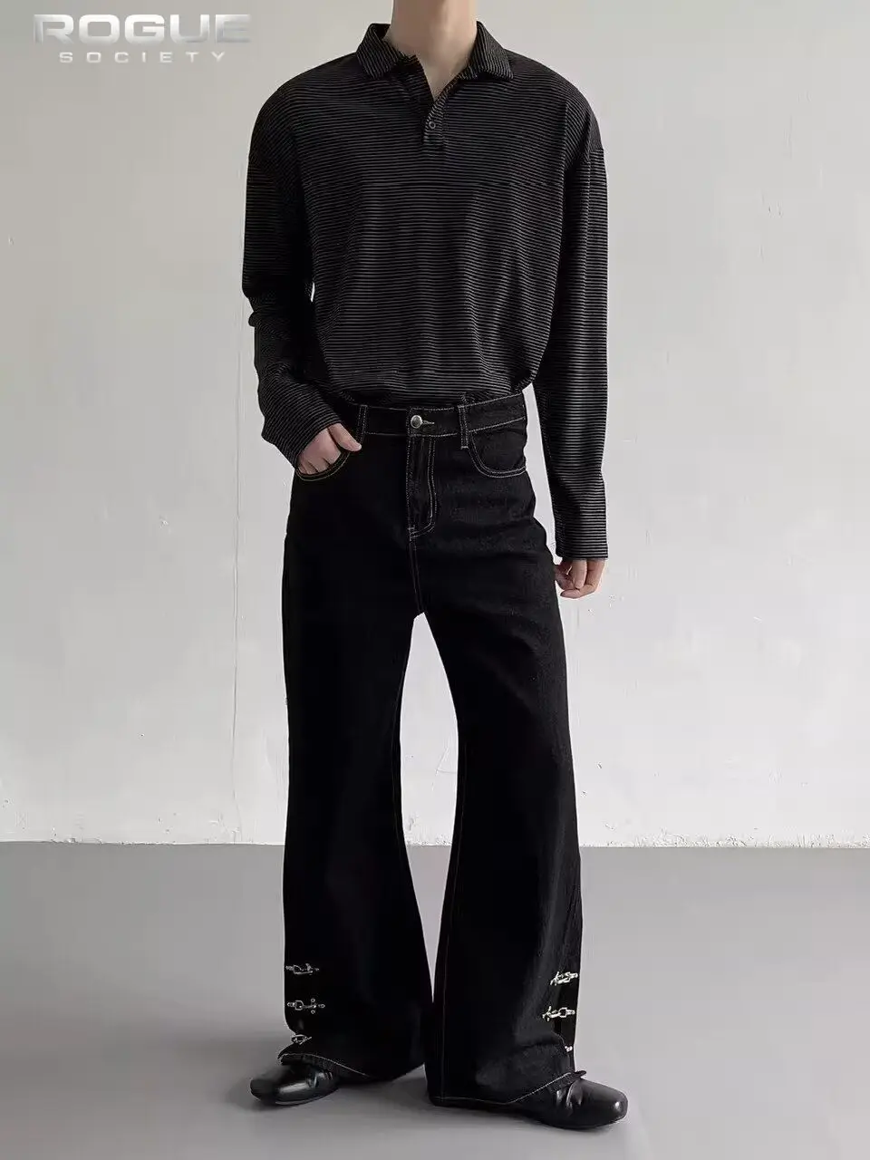 American Niche Retro High Waist Raw Denim Unisex Flare Jeans Airplane Buckle Floor Length Jeans Streetwear Daily Chic Clothes