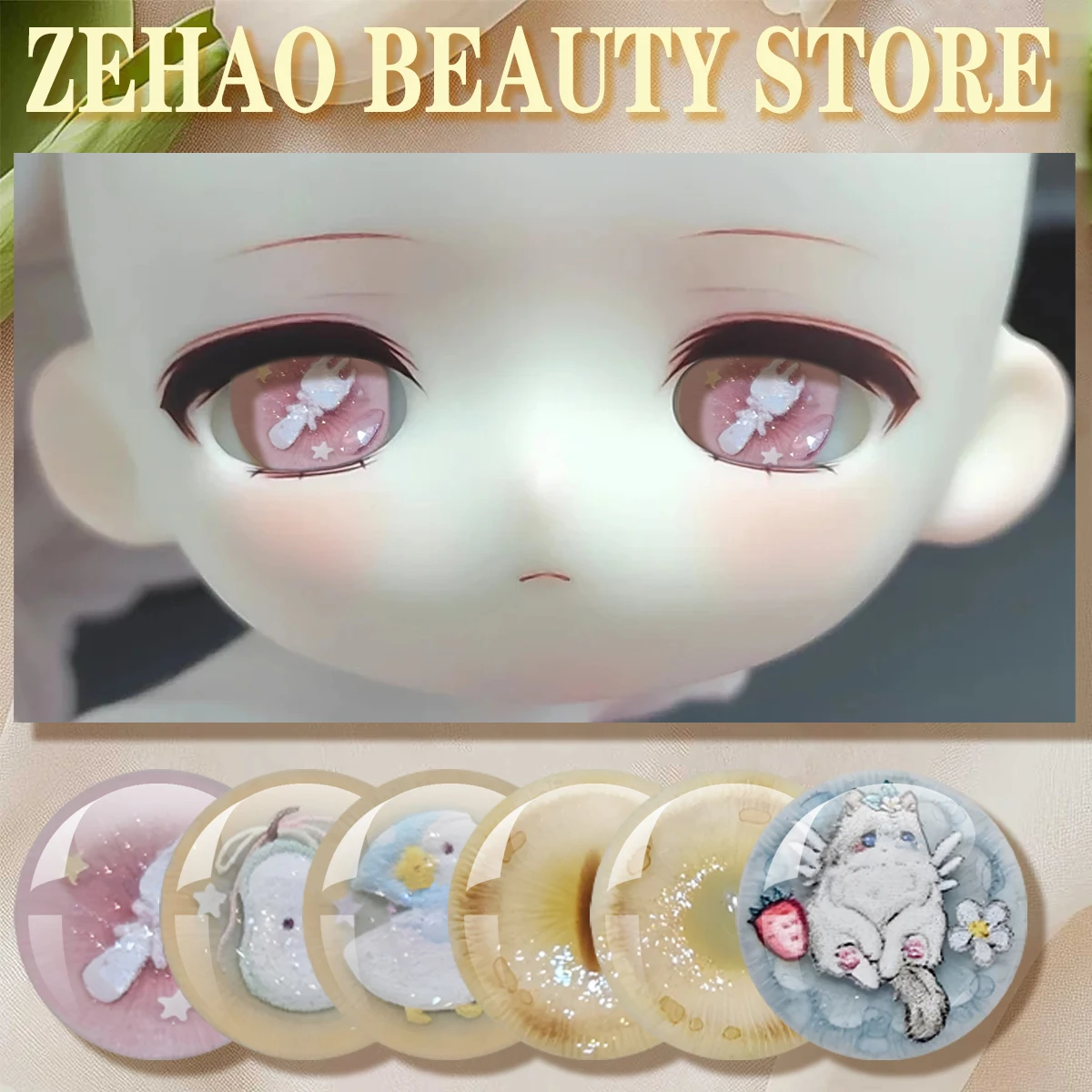 Blyth BJD Doll Round Glass Eye Chips Cabochon 10MM-40MM Handmade Drop Glue Eye Pupil Girl Toy DIY Jewelry Accessory Gift Part5