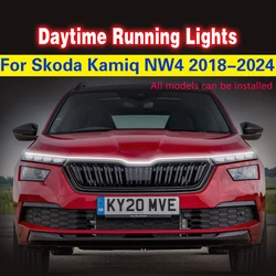 12v Car DRL LED Waterproof Flexible Daytime Running Light Fog Light For Skoda Kamiq NW4 2018-2024 Universal Auto Decorative Lamp