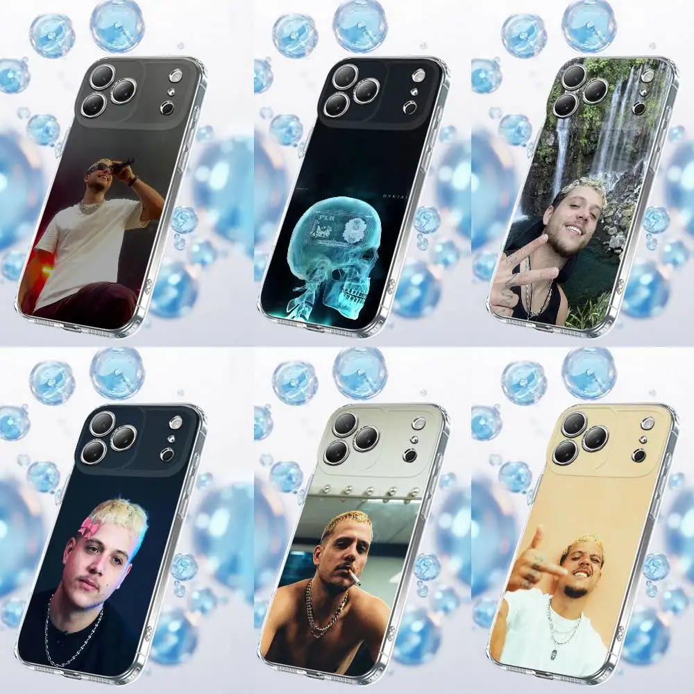 

P-PLK French Rapper Mental Enna Phone Case For iPhone 12,16,11,14,13,17,15 Plus,Pro,Max,Plus,E,Air,Mini Transparent Cover
