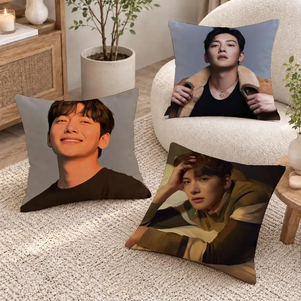 Hot Actor Ji Chang-wook Cushion Cover Short Plush Pillow Cover, Washable Wrinkle-Resistant for Sofa Bedroom Decor Gift
