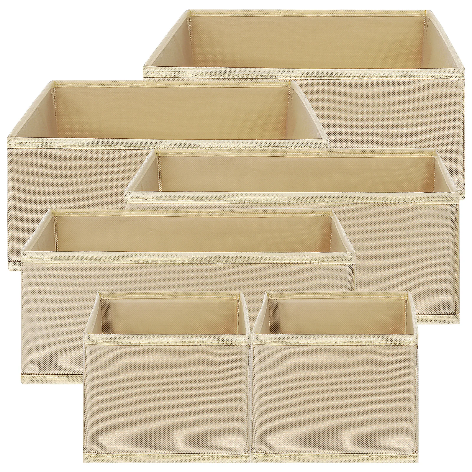 

6 Pcs Underwear Storage Box Closet Drawer Organisers Wardrobe Sock Organizer Non Woven Fabric Travel Foldable Breathable Small