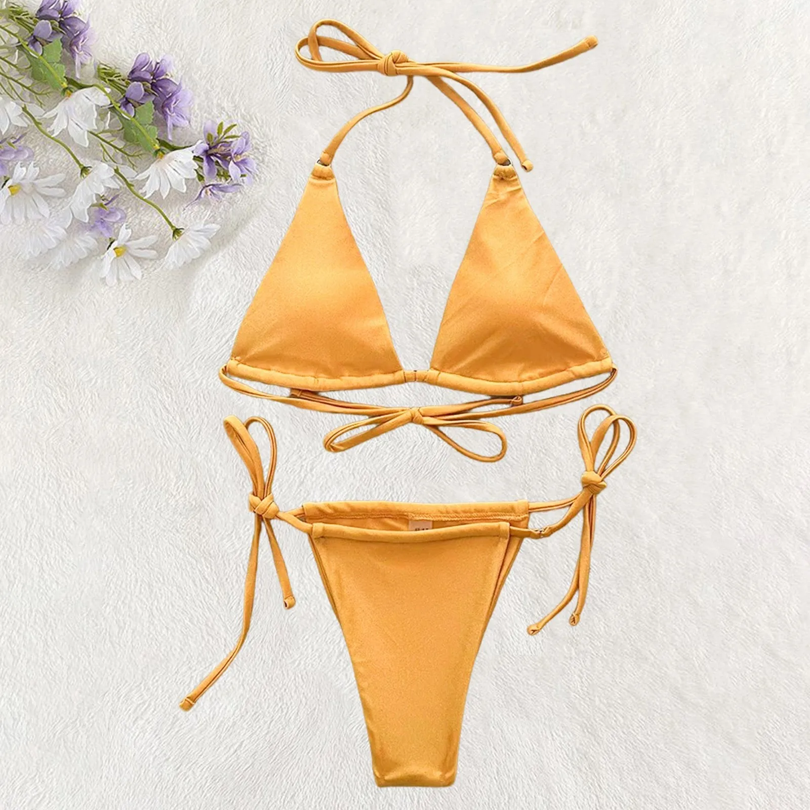 Traje de baño para mujer, Bikini de cobertura completa, bañador con cordón, ropa de playa