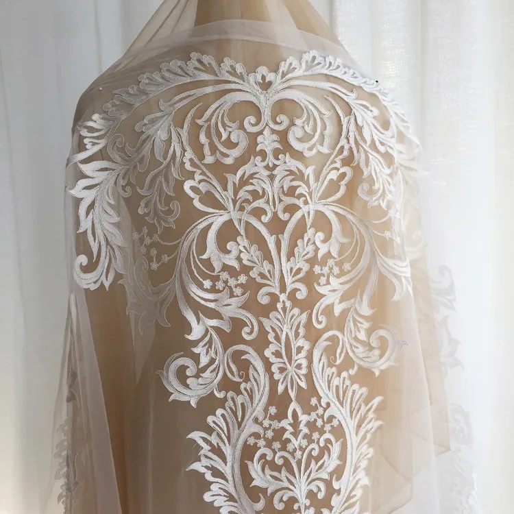 Large Lace Applique Border Embroidery, Wedding Dress, Handmade DIY Accessories, Material RS2473, 96*59.5cm