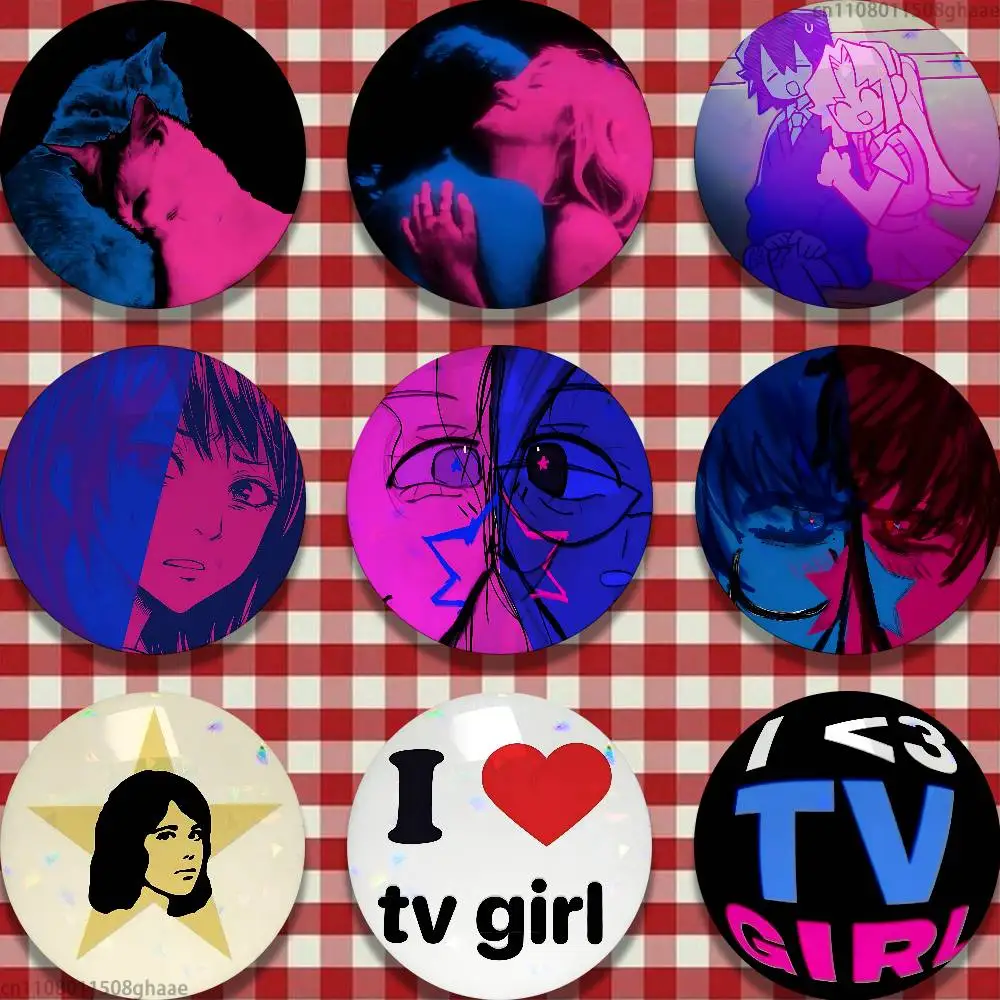

Tv Girl 32/44/58mm Handmade Pins Round Brooch Badge Backpacks Clothes Jewelry Gifts