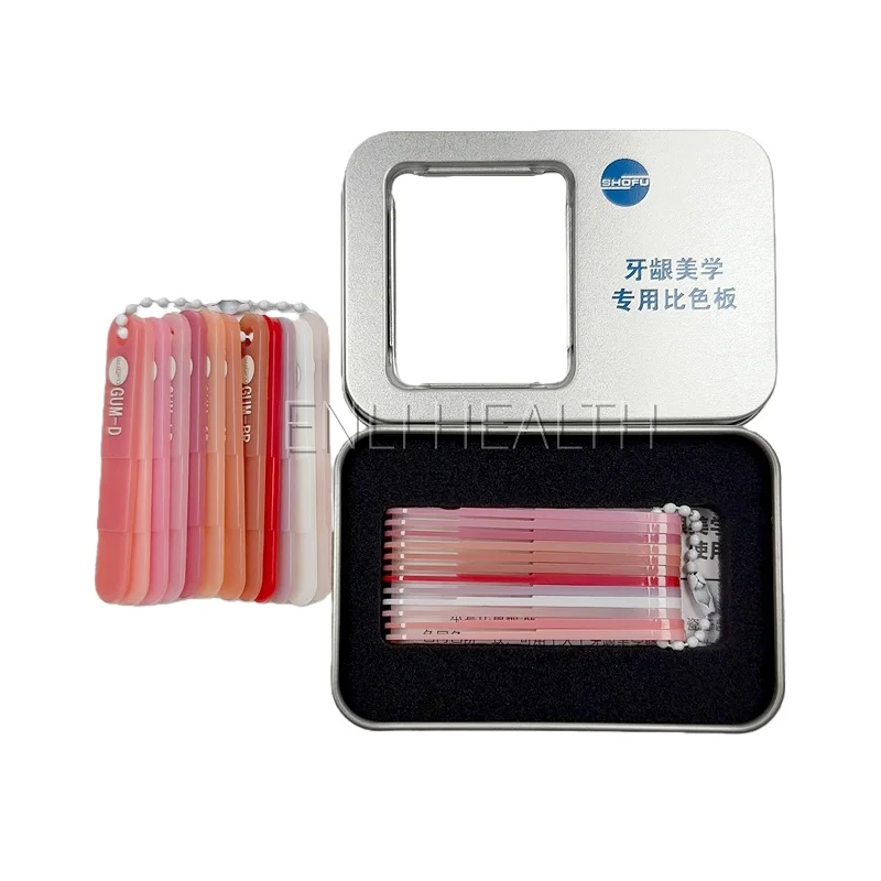 

SHOFU десен, эстетическая направляющая для десен, 12 цветов, стоматологи, профессиональный колориметр для десен, индикатор зубных протезов, инструмент