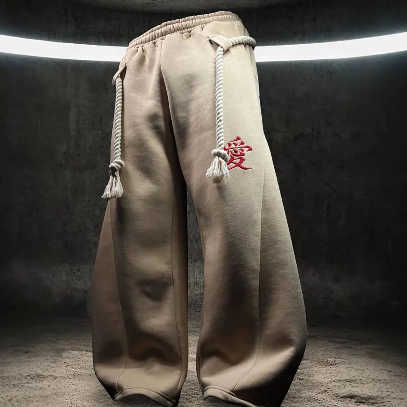 Autumn/Winter New Y2K Hip Hop Street Personalized Printed Drawstring Loose Casual Versatile Sports Pants
