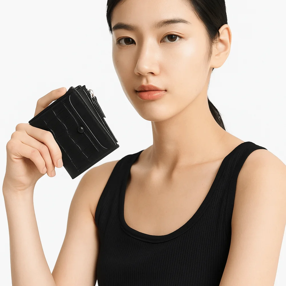 

Multi Card Slot Crocodile Pattern Wallet Waterproof Short PU Leather Coin Purse Solid Color Large Capacity Multiple Card Holder