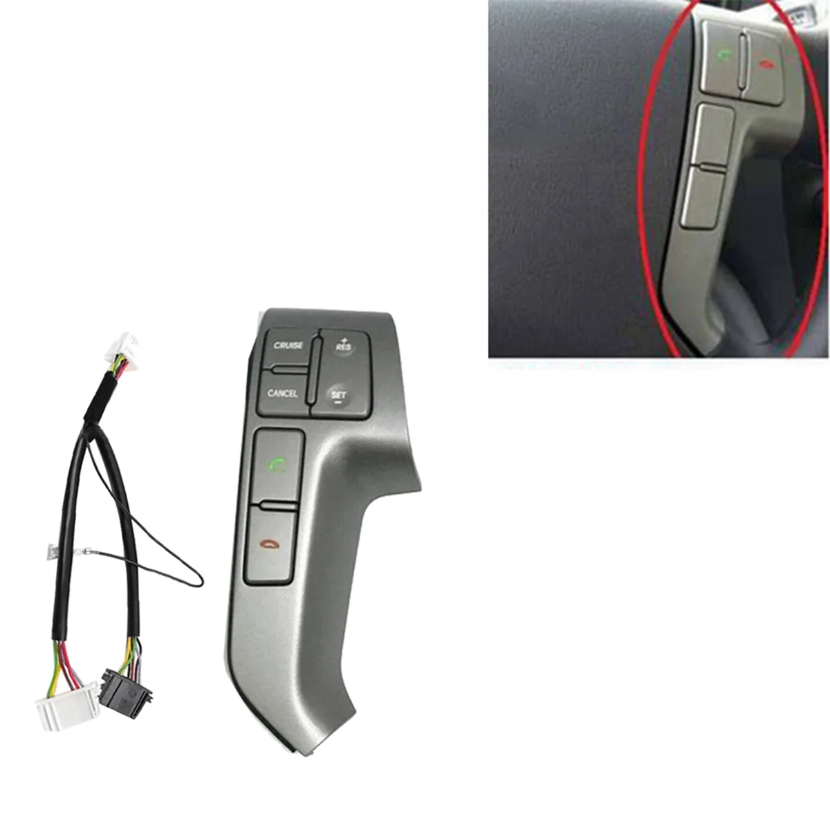 สวิตช์ล่องเรือด้านขวาพร้อมสายรัด 967004 -H400UM5 สําหรับ I800 H1 Starex 2015-2018 พวงมาลัยควบคุมปุ่มโทรศัพท์