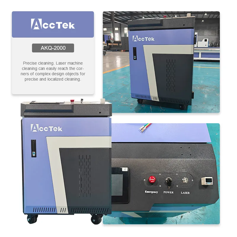 Aluminum Metal Sheet 3000W 2kw Portable Rust Removal Small Fiber Laser Cleaning Machine