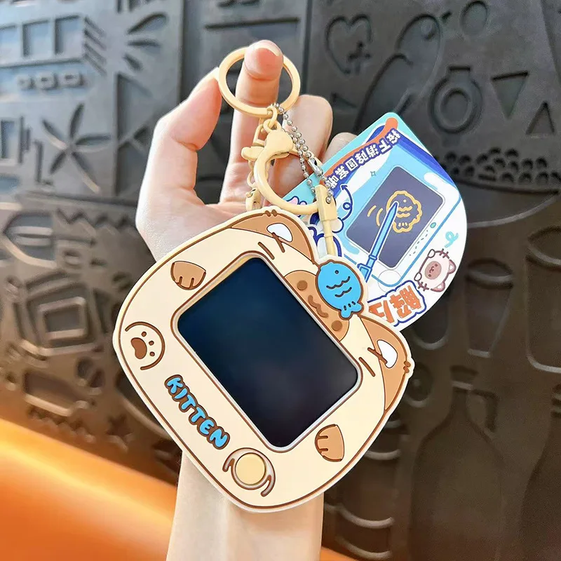 New Mini Cat Dog Animal Graffiti Board Keychain Cute Student Schoolbag Pendant Keyring Can Be Clearing DIY Painting Keychain Toy