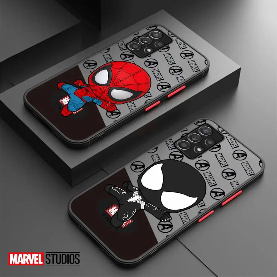 Marvel Cartoon Cute Spider Man Phone Case for Samsung Galaxy A11 A42 A71 A04s A04e A03s Core A02s A50 A30 A70 A10 A20 Matte