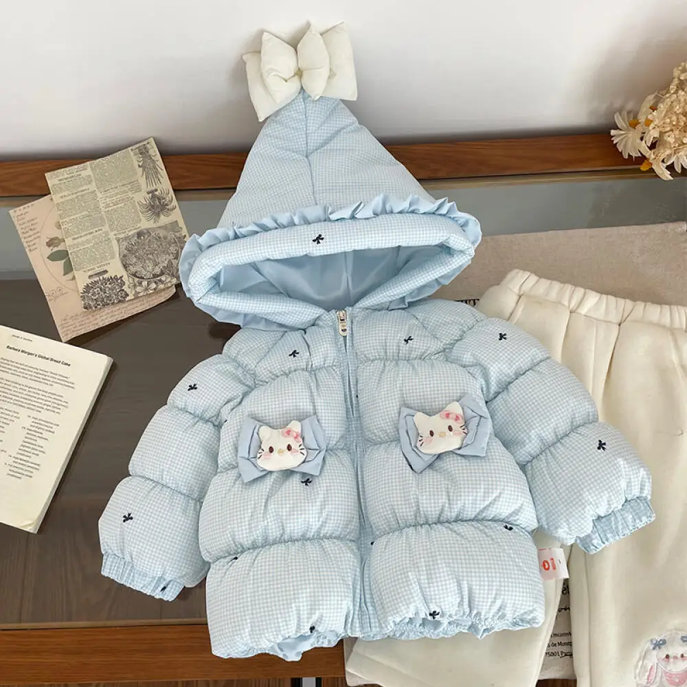 

Sanrio Hello Kitty Girl's Cute Lightweight White Duck Down Jacket New Special Hooded Zipper Thickened Down Jacket High Quality