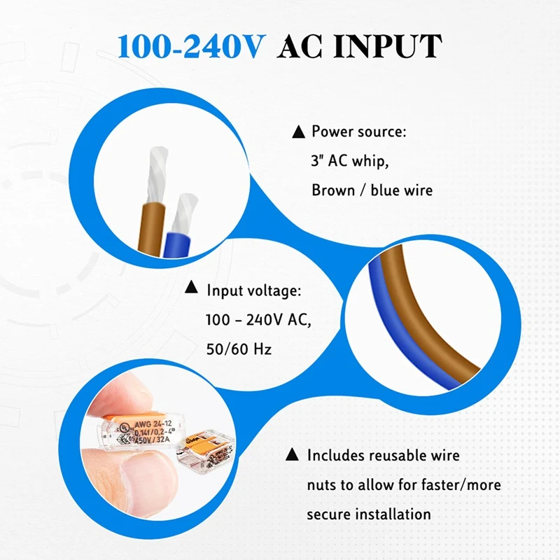 AC to USB C Adapter Flush Wall-Mounted Power Supply for USB-C Tablets 5-20V with Output 30W Charger for AC-USBC-EU-A07G view 2