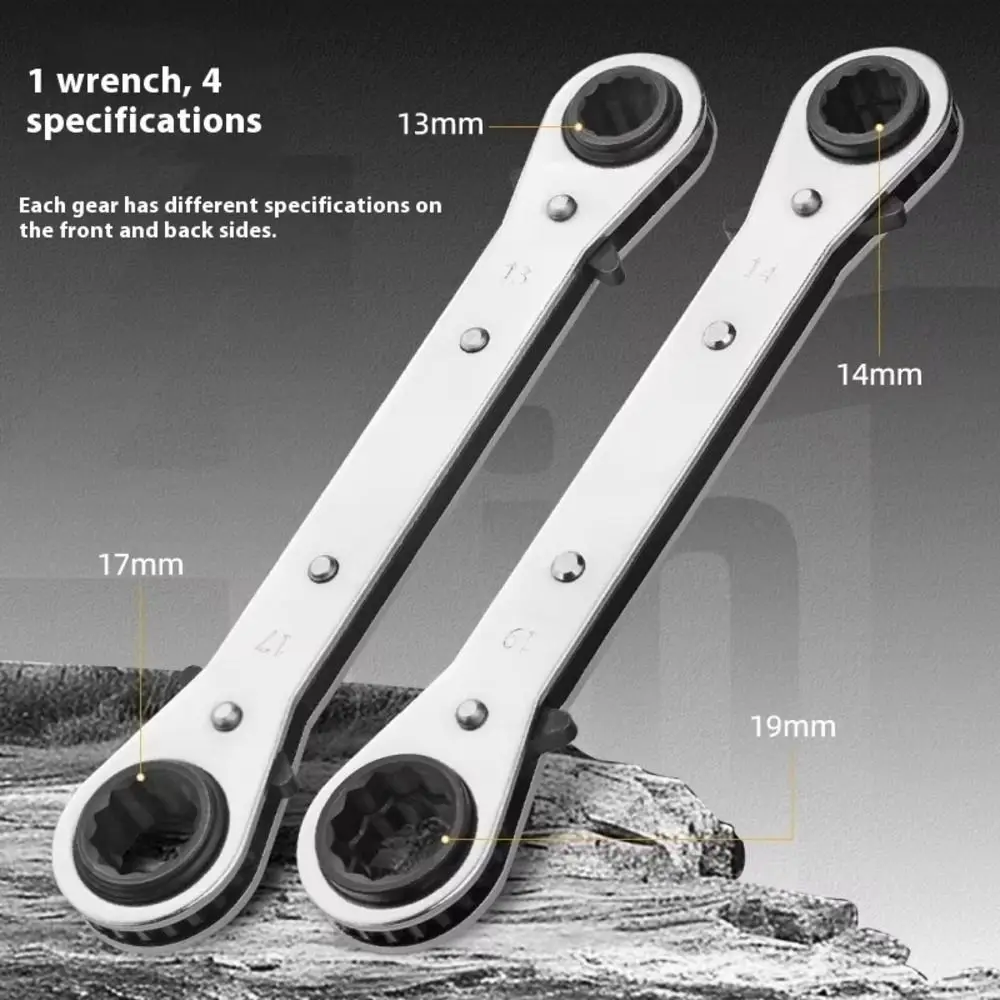 1Pcs 4-in-1 Ratchet Wrench Square Drive 6-8-10-12mm 15-17-19-21mm Adjustable Socket Spanner Reversible Telescopic Flexible