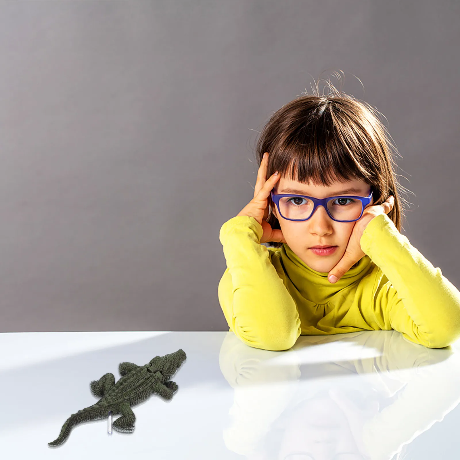 

1Pcs Resin Alligator Simulation Detailed Wildlife Ornament Educational Ocean Species Figure Early Education Cognitive