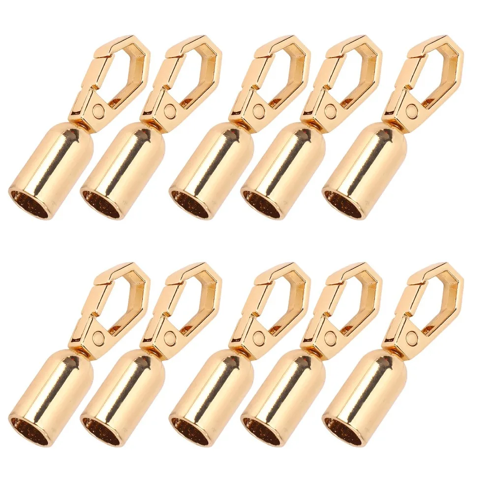 

10pcs Buckle Zinc Alloy Rope End Snap Hook With Screws 4 Colors Hanging Bell Snap 8mm Hole Snap Hook Fastener Clothing Accessory