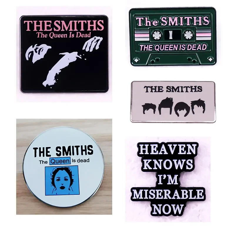 

The Queen is Dead Rock Band Metal Enamel Pins Music Album Lapel Badge Denim Jacket Backpack Brooch Decoration Given Fans Gifts